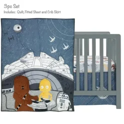 Lambs u0026 Ivy Star Wars*Lambs & Ivy - 3Pk Baby Bedding Set Stars Wars Millennium Falcon