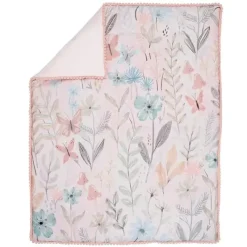Lambs u0026 Ivy Crib & Bed Sheets*Lambs & Ivy - 3Pk Baby Blooms Pink Floral/Butterfly Baby Crib Bedding Set