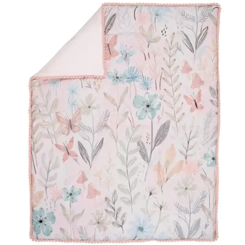 Lambs u0026 Ivy Crib & Bed Sheets*Lambs & Ivy - 3Pk Baby Blooms Pink Floral/Butterfly Baby Crib Bedding Set