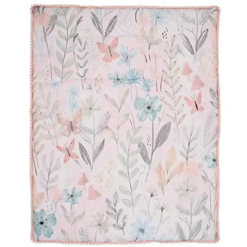 Lambs u0026 Ivy Crib & Bed Sheets*Lambs & Ivy - 3Pk Baby Blooms Pink Floral/Butterfly Baby Crib Bedding Set