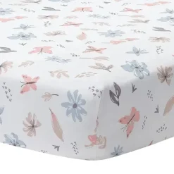 Lambs u0026 Ivy Crib & Bed Sheets*Lambs & Ivy - 3Pk Baby Blooms Pink Floral/Butterfly Baby Crib Bedding Set