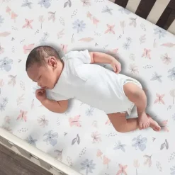Lambs u0026 Ivy Crib & Bed Sheets*Lambs & Ivy - 3Pk Baby Blooms Pink Floral/Butterfly Baby Crib Bedding Set
