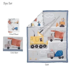 Lambs u0026 Ivy Bedding Sets*Lambs & Ivy - 3Pk Construction Zone Trucks Nursery Baby Crib Bedding Set