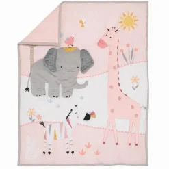 Lambs u0026 Ivy Bedding Sets*Lambs & Ivy - 3Pk Jazzy Jungle Safari Animals Pink Baby Crib Bedding Set