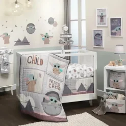 Lambs u0026 Ivy Star Wars*Lambs & Ivy - 3Pk Star Wars The Child Baby Yoda Baby Crib Bedding Set