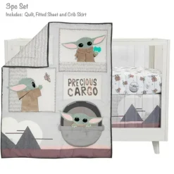 Lambs u0026 Ivy Star Wars*Lambs & Ivy - 3Pk Star Wars The Child Baby Yoda Baby Crib Bedding Set