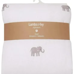 Lambs u0026 Ivy Blankets & Quilts*Lambs & Ivy - Signature Elephant Creamy White Linen
