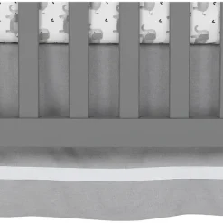 Lambs u0026 Ivy Crib & Bed Sheets*Lambs & Ivy - Signature Gray Linen with White Trim 4-Sided Crib Skirt