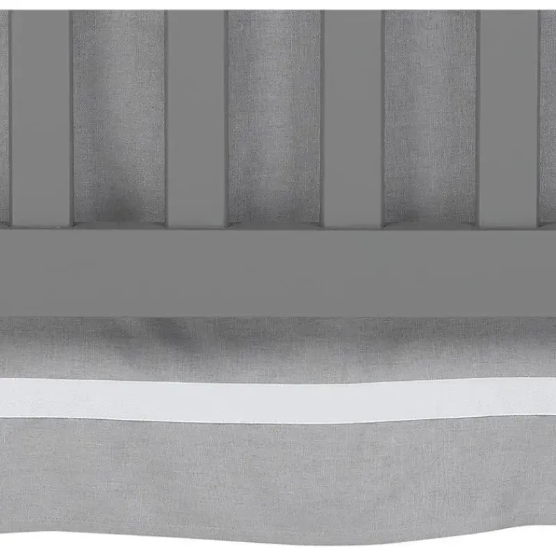 Lambs u0026 Ivy Crib & Bed Sheets*Lambs & Ivy - Signature Gray Linen with White Trim 4-Sided Crib Skirt