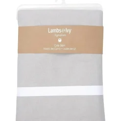 Lambs u0026 Ivy Crib & Bed Sheets*Lambs & Ivy - Signature Gray Linen with White Trim 4-Sided Crib Skirt
