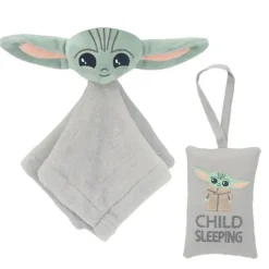 Lambs u0026 Ivy Star Wars|Lovies, Security Blankets & Blankies*Lambs & Ivy - The Child Baby Yoda Security Blanket & Door Pillow Set