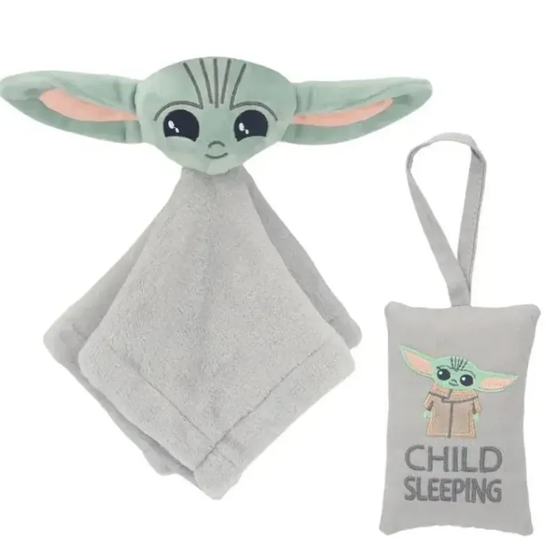 Lambs u0026 Ivy Star Wars|Lovies, Security Blankets & Blankies*Lambs & Ivy - The Child Baby Yoda Security Blanket & Door Pillow Set