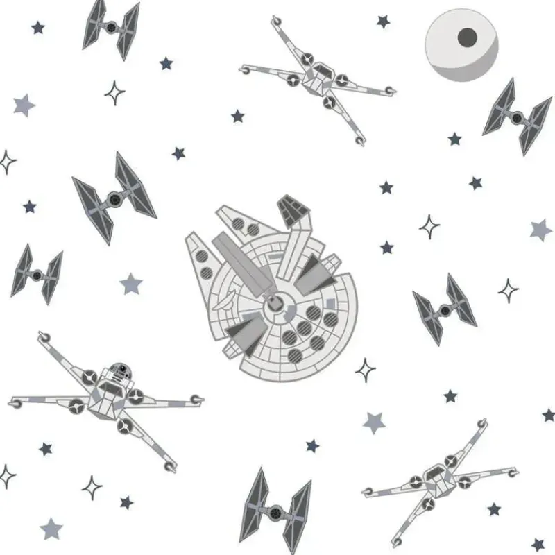 Lambs u0026 Ivy Star Wars*Lambs & Ivy - Wall Decal, Stars Wars Millennium Falcon Tie Fighters