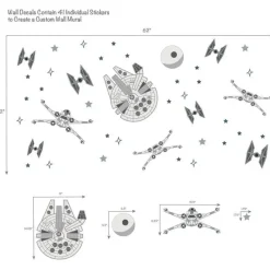 Lambs u0026 Ivy Star Wars*Lambs & Ivy - Wall Decal, Stars Wars Millennium Falcon Tie Fighters
