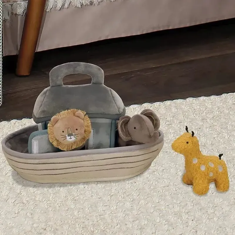 Lambs u0026 Ivy Plush & Stuffed Animals*Lambs & Ivy Baby Noah Interactive Plush Boat/Ark with Stuffed Animal Toys