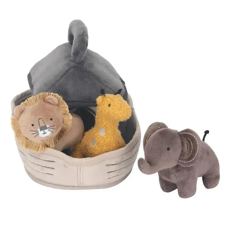 Lambs u0026 Ivy Plush & Stuffed Animals*Lambs & Ivy Baby Noah Interactive Plush Boat/Ark with Stuffed Animal Toys