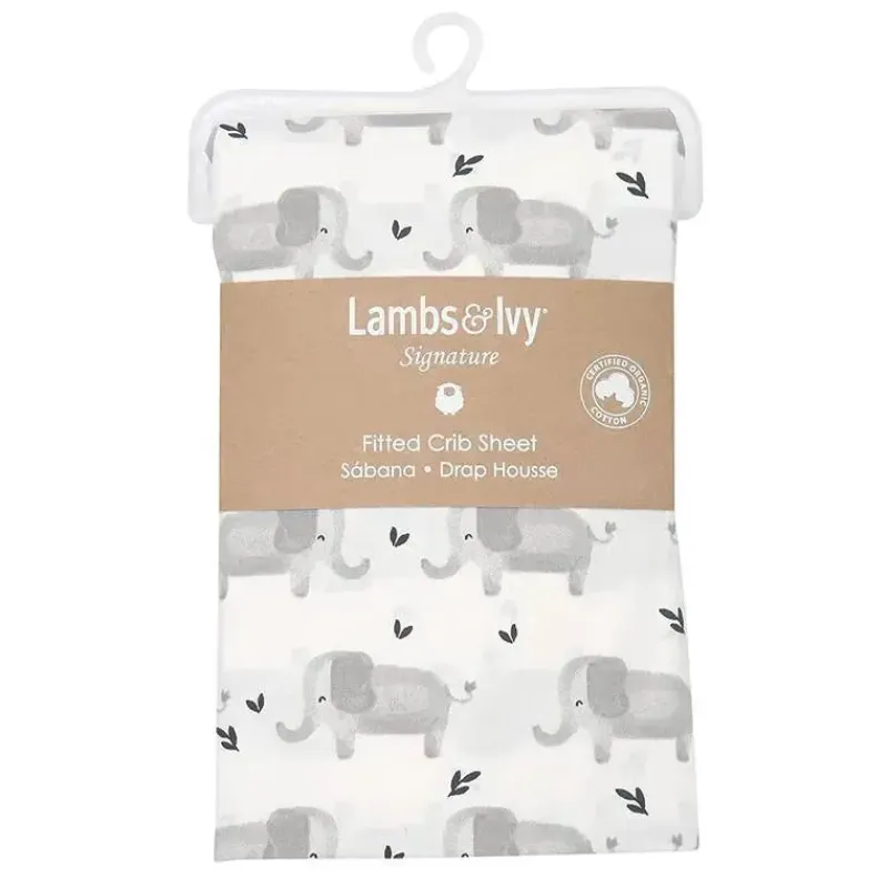 Lambs u0026 Ivy Crib & Bed Sheets*Lambs & Ivy Elephant Crib Sheet