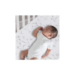 Lambs u0026 Ivy Crib & Bed Sheets*Lambs & Ivy Gray Marble Baby Crib Fitted Sheet