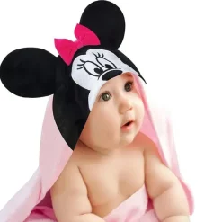 Lambs u0026 Ivy Mickey & Minnie|Baby Bath Towels*Lambs & Ivy Hooded Baby Bath Towel, Minnie Mouse