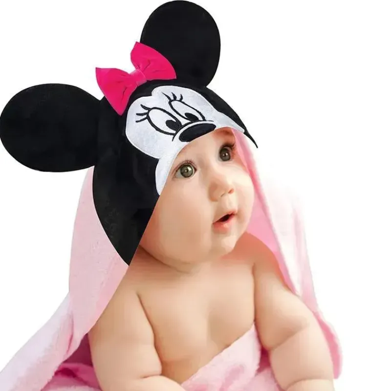 Lambs u0026 Ivy Mickey & Minnie|Baby Bath Towels*Lambs & Ivy Hooded Baby Bath Towel, Minnie Mouse