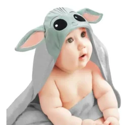 Lambs u0026 Ivy Star Wars|Baby Bath Towels*Lambs & Ivy Hooded Baby Bath Towel, The Child Yoda