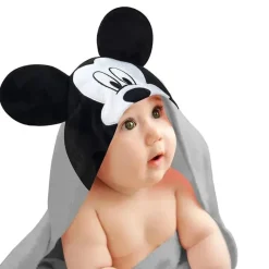 Lambs u0026 Ivy Mickey & Minnie|Baby Bath Towels*Lambs & Ivy Hooded Baby Bath Towel, Mickey Mouse