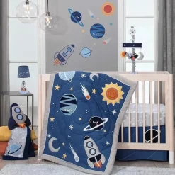 Lambs u0026 Ivy Plush & Stuffed Animals*Lambs & Ivy Milky Way Rocket Ship Nursery Throw Pillow Plush, Blue/Grey
