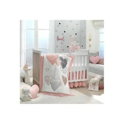 Lambs u0026 Ivy Crib & Bed Sheets*Lambs & Ivy Signature Heart To Heart Pink/White Fitted Crib Sheet
