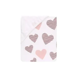 Lambs u0026 Ivy Crib & Bed Sheets*Lambs & Ivy Signature Heart To Heart Pink/White Fitted Crib Sheet