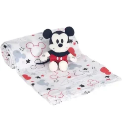Lambs u0026 Ivy Mickey & Minnie|Swaddles & Wearable Blankets*Lambs & Ivy Swaddle Blanket & Plush Toy Gift Set, Mickey Mouse