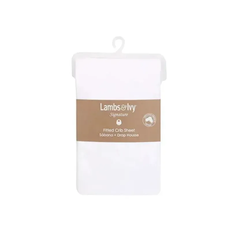 Lambs u0026 Ivy Crib & Bed Sheets*Lambs & Ivy White Baby Crib Fitted Sheet