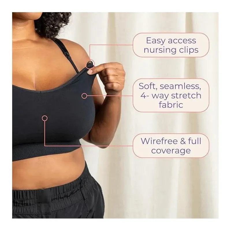 Lansinoh Nursing Bras*- Kindred Women's Braverly Pumping Bra Busty, Black