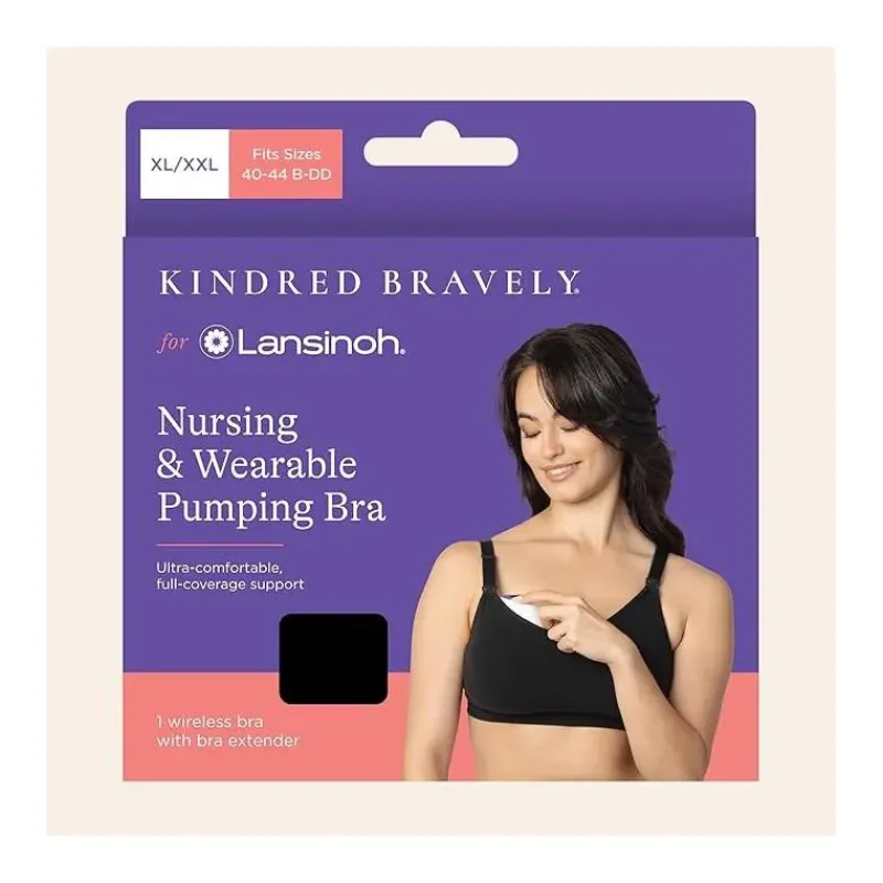 Lansinoh Nursing Bras*- Kindred Women's Braverly Pumping Bra Busty, Black