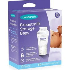 Lansinoh Breast Pump Accessories*- Milk Storage Bag, 50Ct