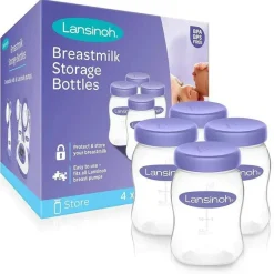 Lansinoh Breast Pump Accessories*- 4Pk Breastmilk Storage Bottles