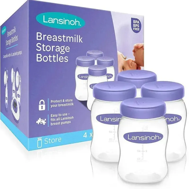 Lansinoh Breast Pump Accessories*- 4Pk Breastmilk Storage Bottles