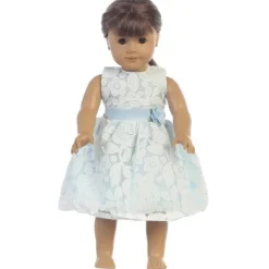 Lito Children's Wear Dresswear*Lito - Baby Dolls Tulle Dress With Floral Design, Blue