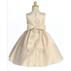 Lito Children's Wear Christmas Clothing*Lito - Baby Girl Satin Dress With Bow Chardoney