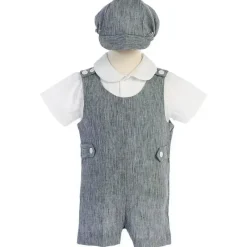 Lito Children's Wear Dresswear*Lito - Cotton Linen Overall Set, Navy