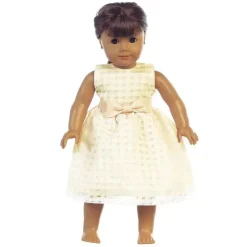 Lito Children's Wear Dolls Accessories|Dolls*Lito - Organza Dress With Burnout Squares Dolls Dress, Yellow