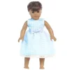Lito Children's Wear Dolls Accessories|Dolls*Lito - Organza Dress With Burnout Squares, Blue Dolls Dress