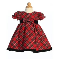 Lito Children's Wear Christmas Clothing*Lito - Plaid Christmas Dress Red, Green & Black