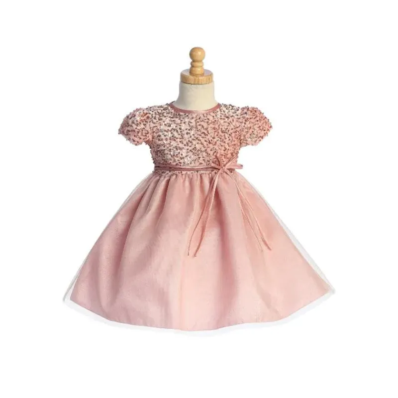 Lito Children's Wear Dresses|Baby Dresses & Skirts*Lito - Velvet With Sequins & Glitter Tulle, Light Pink