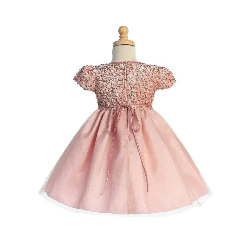 Lito Children's Wear Dresses|Baby Dresses & Skirts*Lito - Velvet With Sequins & Glitter Tulle, Light Pink