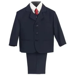 Lito Children's Wear Dresswear*Lito Boy's 3 Button Suit, Light Gray, 5-Piece