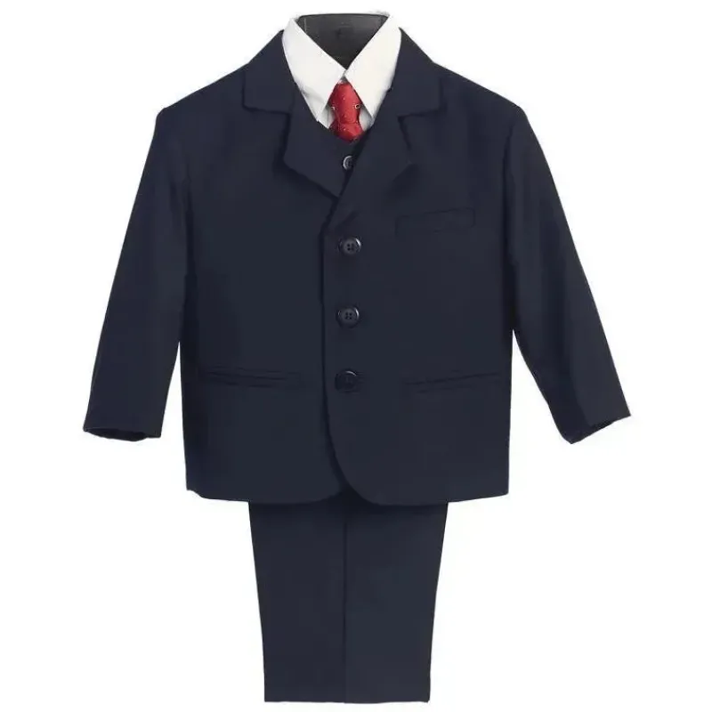 Lito Children's Wear Dresswear*Lito Boy's 3 Button Suit, Light Gray, 5-Piece