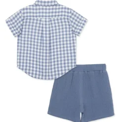 Little Me Baby Sets*- Baby Boy Check Woven Short Set, Blue