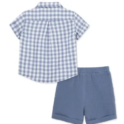 Little Me Baby Sets*- Baby Boy Check Short Set, Blue