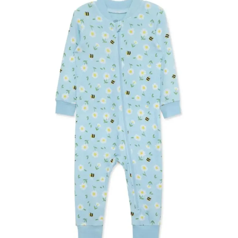 Little Me Baby Sleepwear*- Baby Boy Daisy Zip Front Pajama