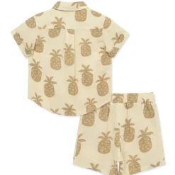 Little Me Baby Sets*- Baby Boy Pineapple Woven Short Set, Tan
